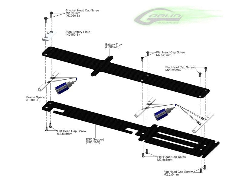 CARBON FIBER BATTERY TRAY - GOBLIN 630/700/770