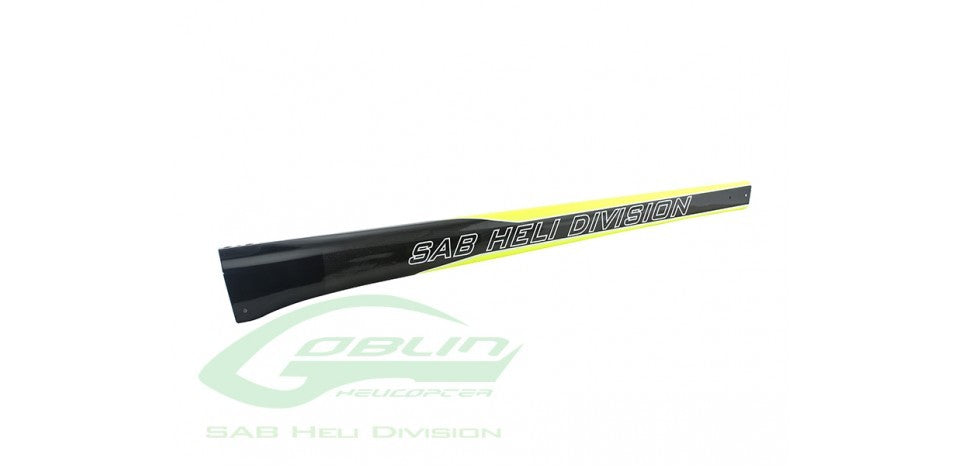 CARBON FIBER TAIL BOOM YELLOW/CARBON 700 SIZE - GOBLIN BLACK NITRO/THUNDER