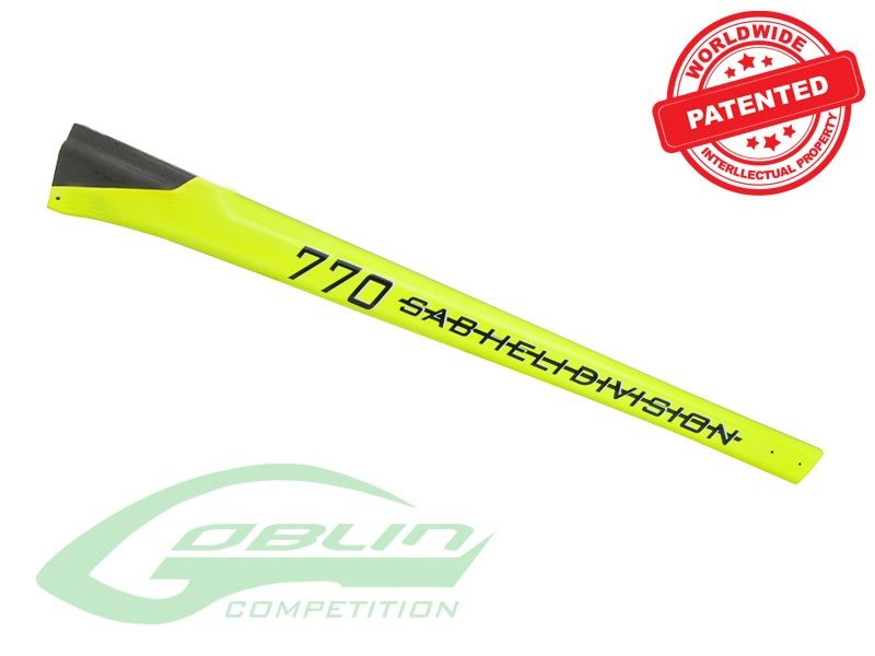 CARBON FIBER TAIL BOOM YELLOW - GOBLIN 770 COMPETITION