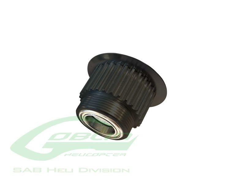 ALUMINUM ENGINE PULLEY 28T - GOBLIN BLACK NITRO