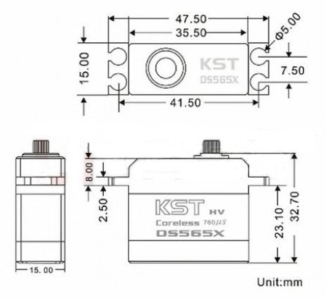 KST DS565X 6kg.cm@8.4V 760us mini staartservo