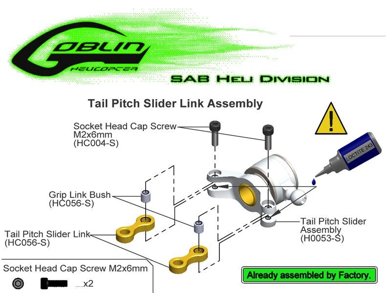 TAIL PITCH SLIDER - GOBLIN 630/700/770