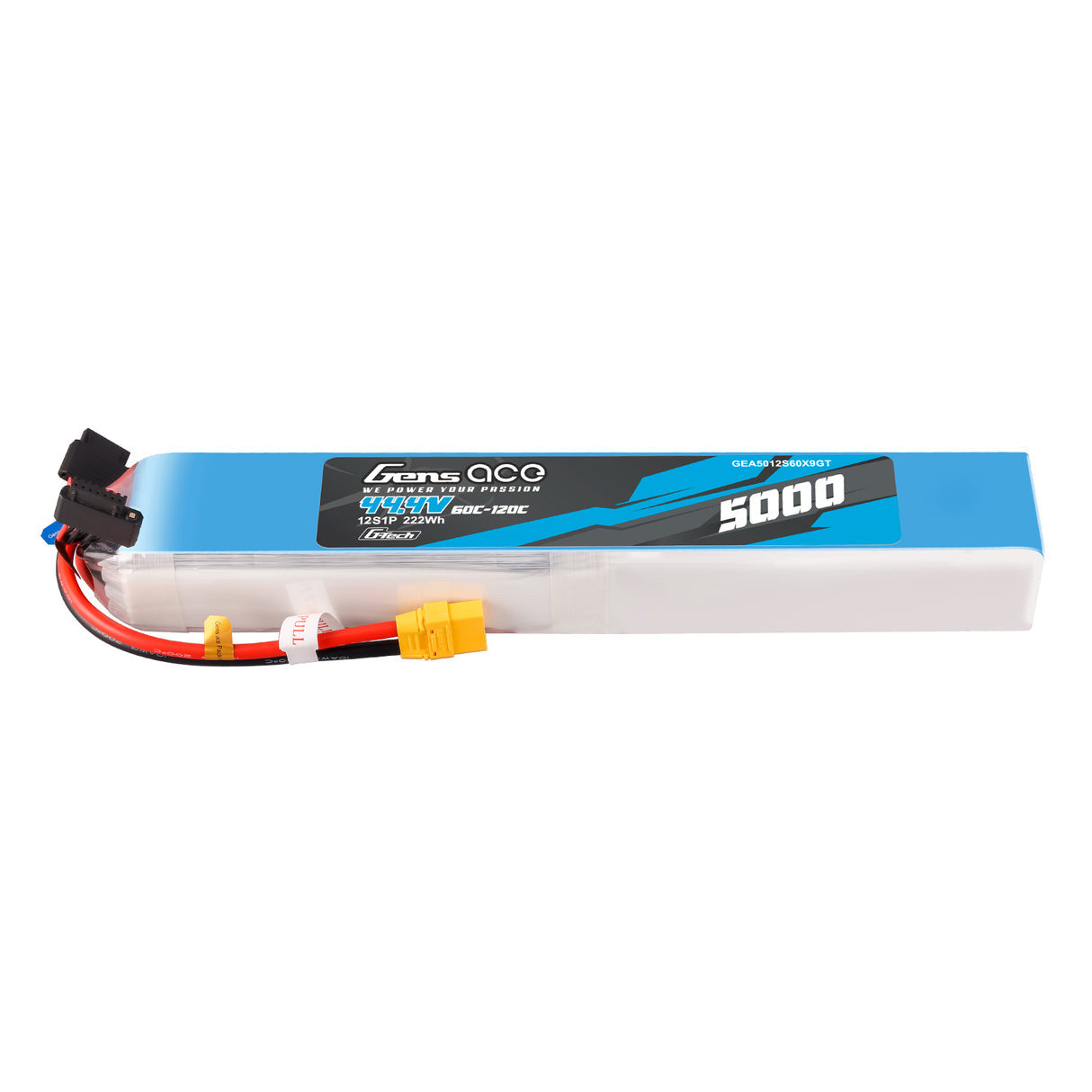 Gens Ace G-Tech 5000mAh 44.4V 60C 12S1P XT90 LIPO Pack