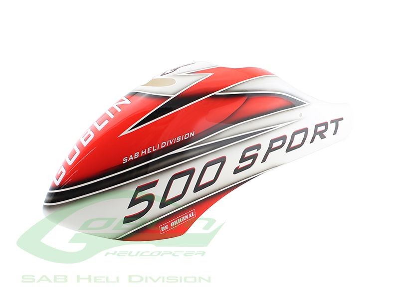 CANOMOD AIRBRUSH CANOPY WHITE/RED - GOBLIN 500