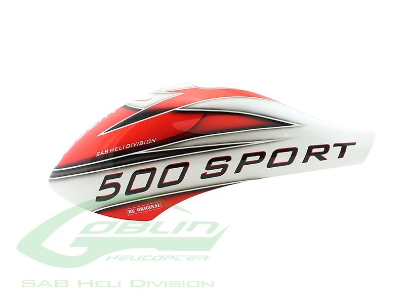 CANOMOD AIRBRUSH CANOPY WHITE/RED - GOBLIN 500