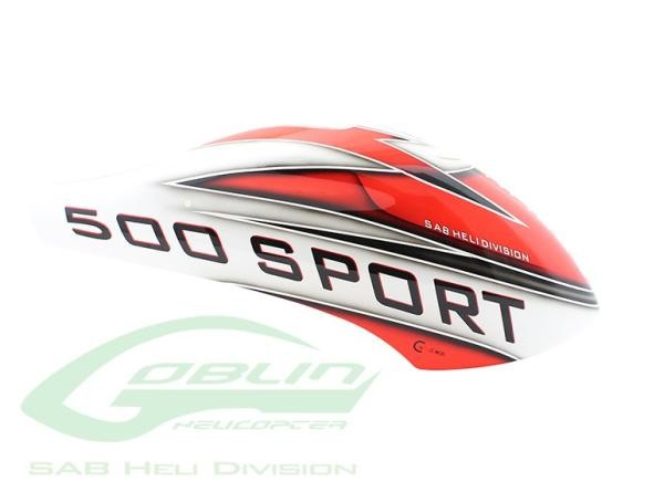CANOMOD AIRBRUSH CANOPY WHITE/RED - GOBLIN 500