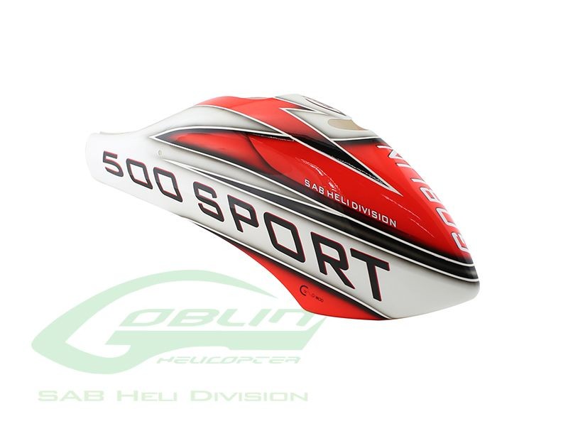 CANOMOD AIRBRUSH CANOPY WHITE/RED - GOBLIN 500