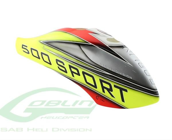CANOMOD AIRBRUSH CANOPY YELOW/SILVER - GOBLIN 500 SPORT