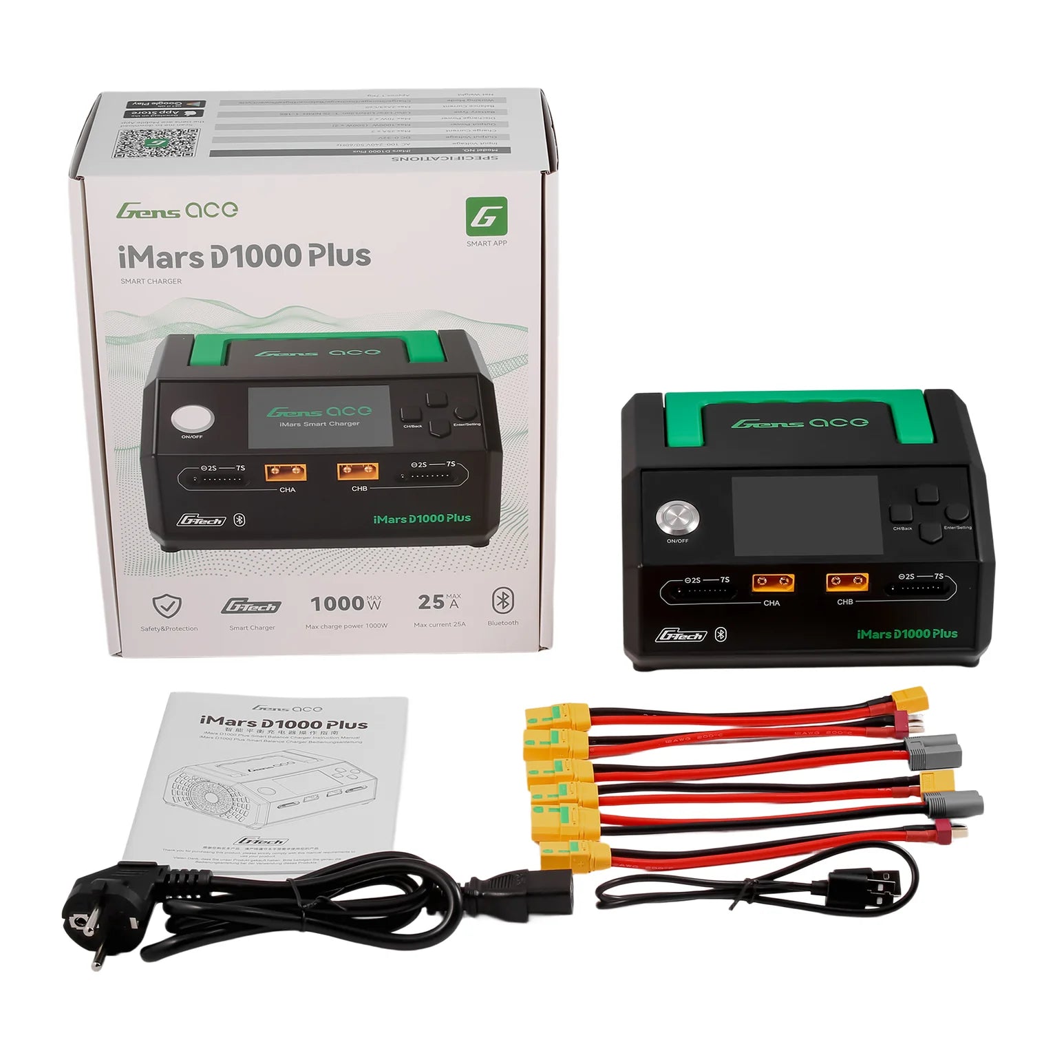 Gens Ace iMars D1000 Plus Smart Charger Dual Channel AC 1000W G-Tech
