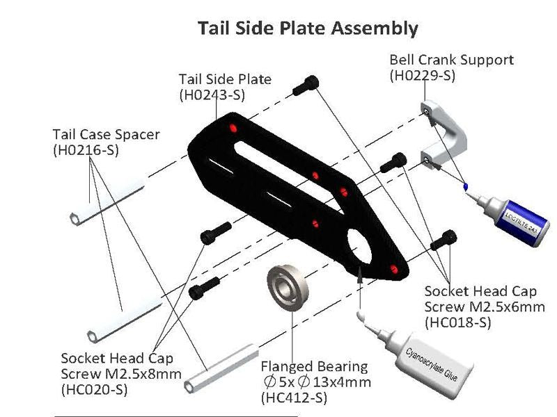 Goblin 500/570 Aluminum Bell Crank Support