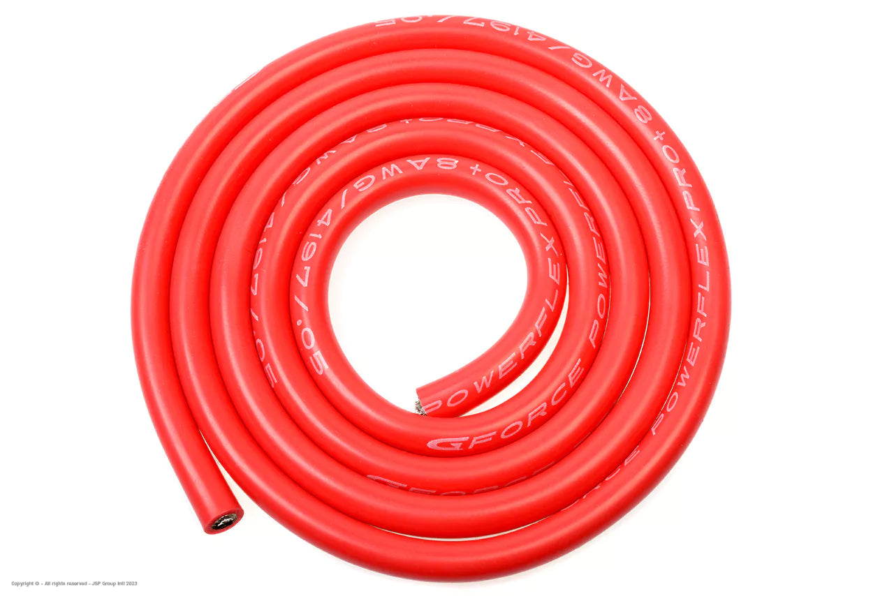 Silicone Kabel Powerflex PRO+ Rood 8AWG 1m