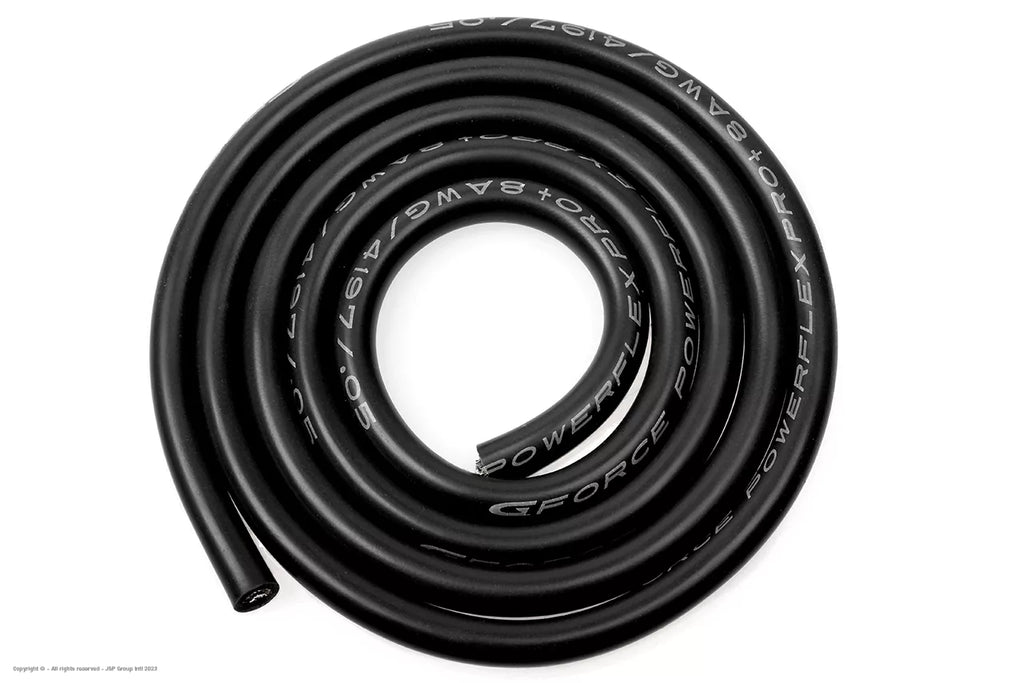 Silicone Kabel Powerflex PRO+ Zwart 8AWG 1mtr