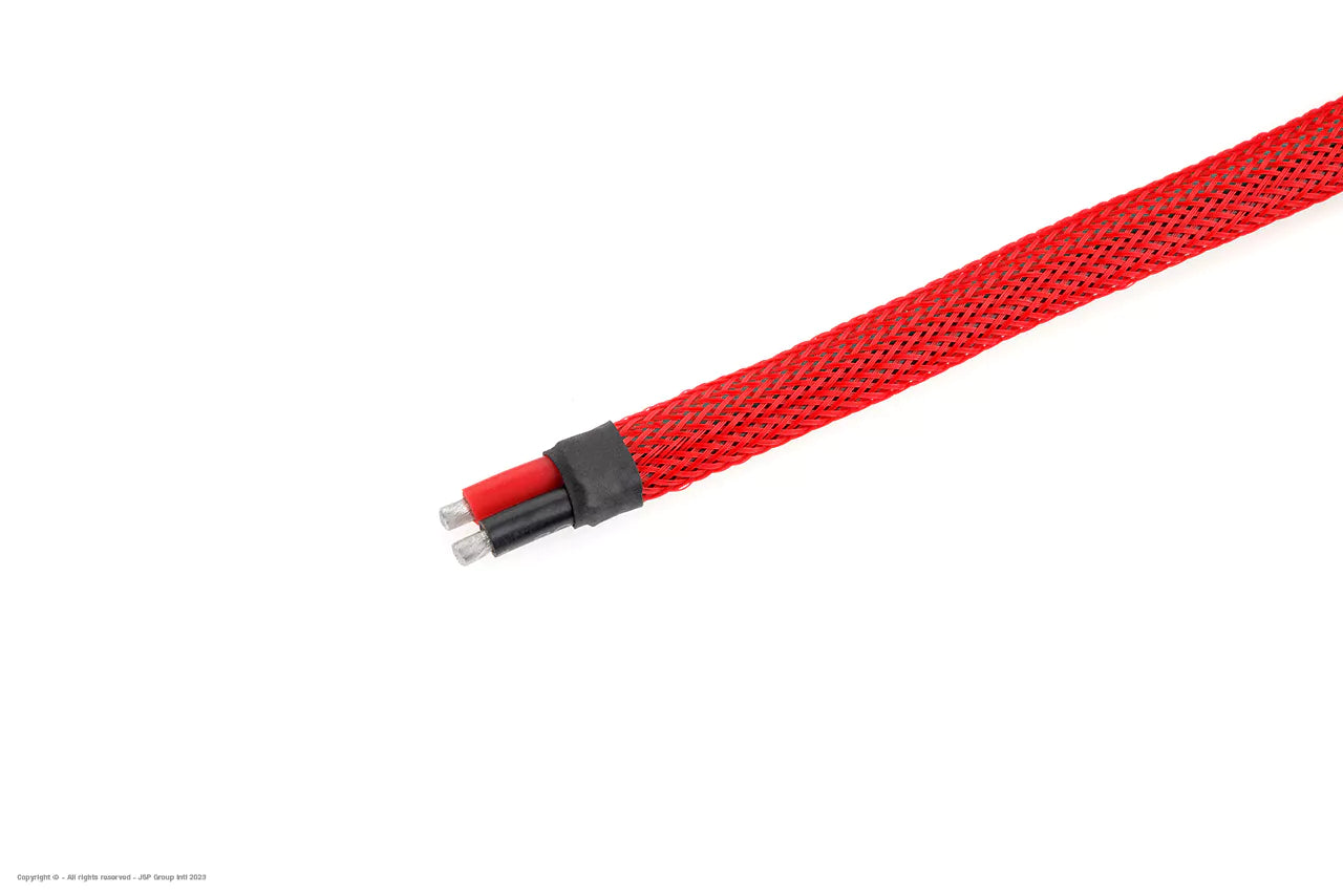 Gevlochten Slang 8mm Rood 1mtr