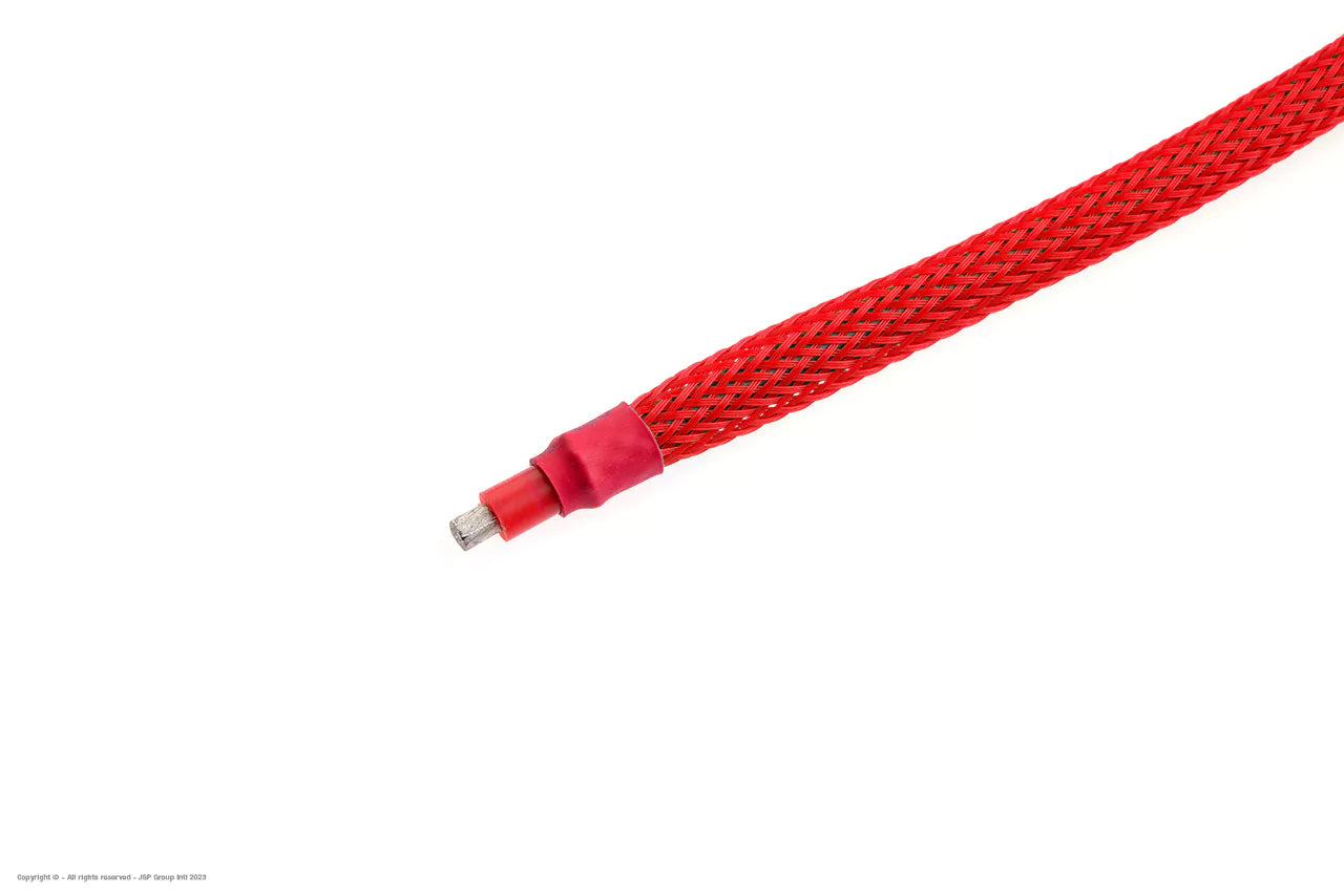 Gevlochten Slang 6mm Rood 1mtr