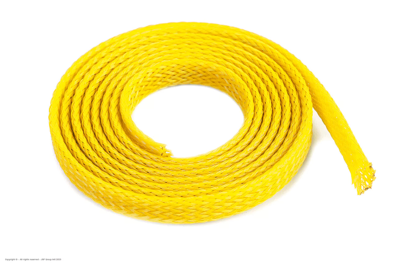 Gevlochten Slang 6mm Geel 1mtr