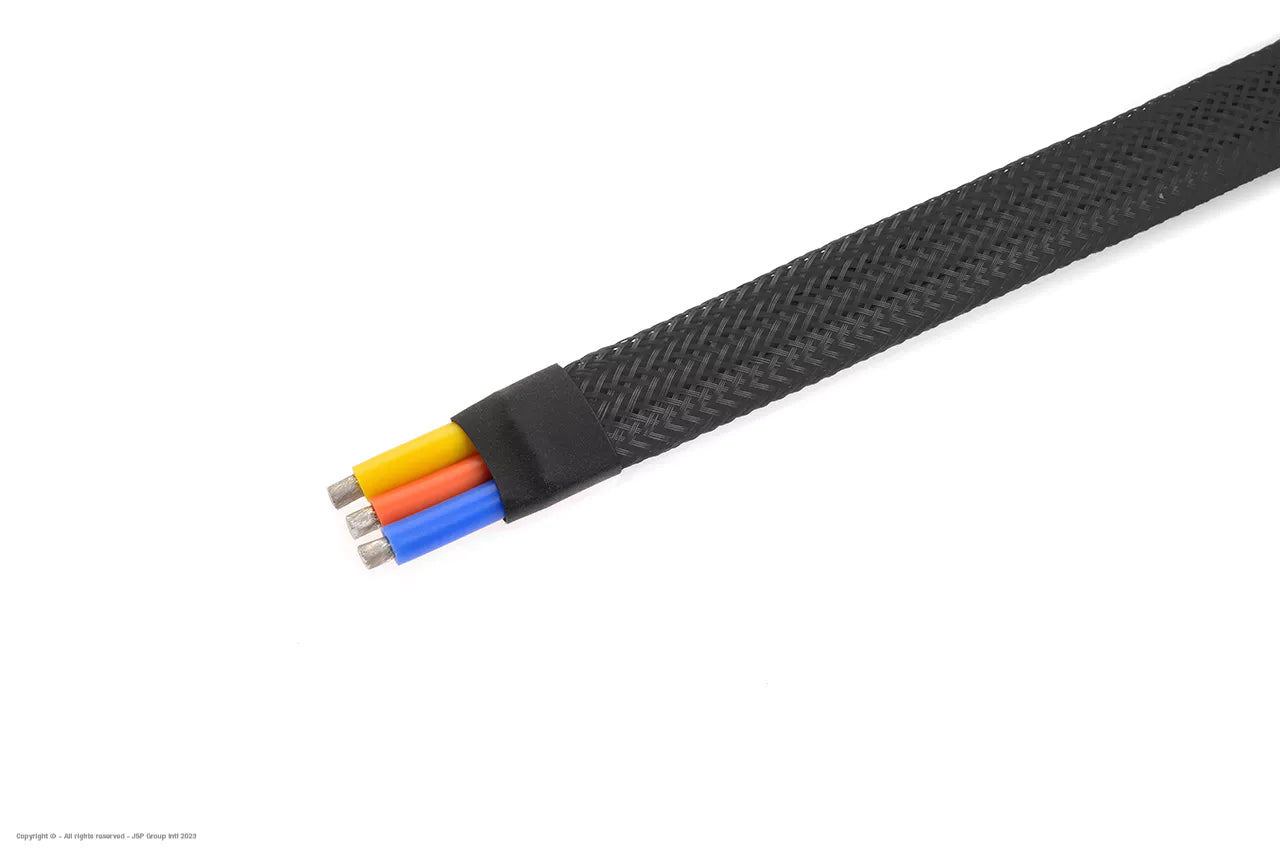 Gevlochten Slang 8mm Zwart 1mtr
