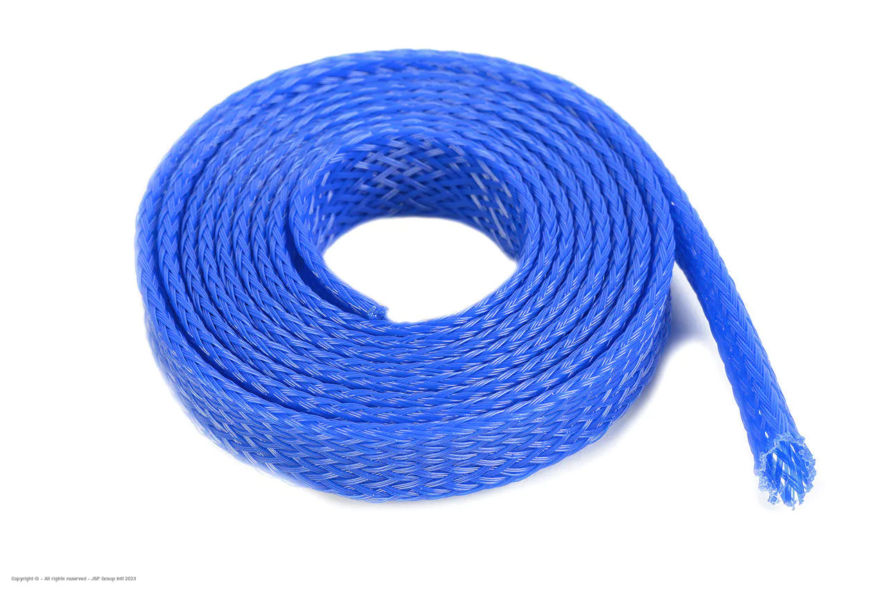 Gevlochten Slang 8mm Blauw 1mtr