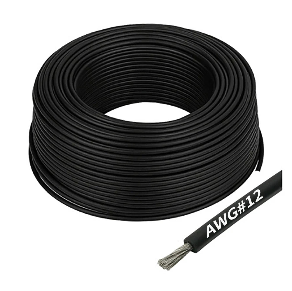 AWG12 Siliconen Kabel – Zwart × 1 meter